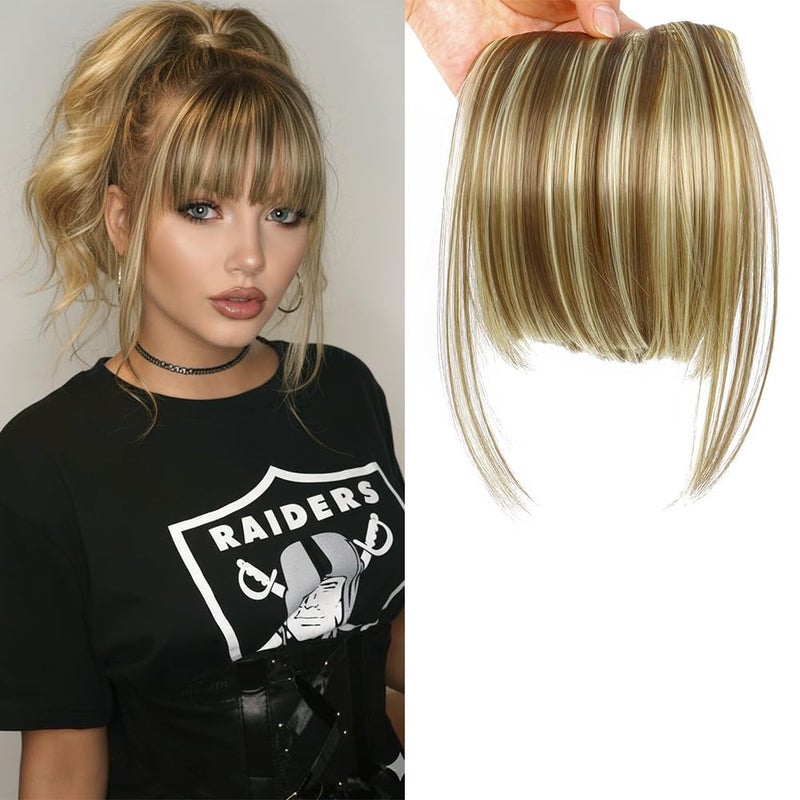 LEEONS Clip on Bangs Black Fringe Hair Extensions 6" Short Straight Clips in Hair Bang False Flat Hairpiece Two Side(1B#) - Image 1